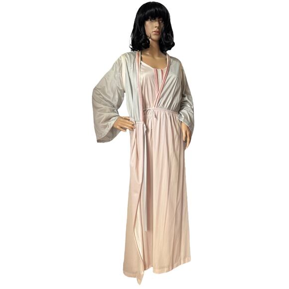 American Vintage Sears openback Nightgown & robe set pink gray medium - Picture 7 of 16